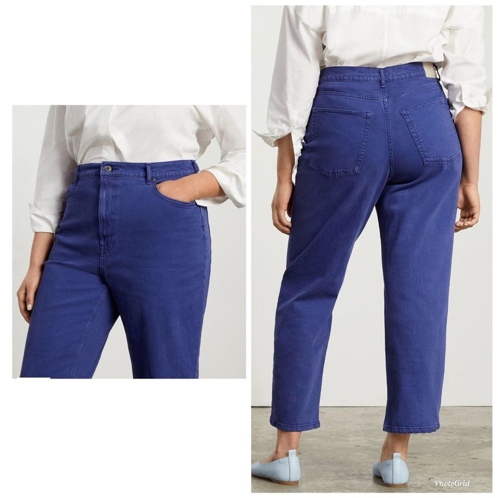 Everlane The Way-High Jean Royal Blue Organic Cotton Straight Leg 23 Regular